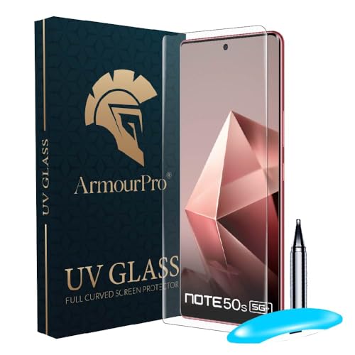 Image of ArmourPro Military Grade UV Tempered Glass Screen Protector for Infinix Note 50s 5G (6.78 Inch) With Easy Installation Kit| Edge-To-Edge Protector Coverage |Crystal Clear