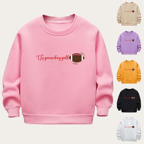 Girls Boys Baseball Print Fleece Sweatshirt Casual Long Sleeve T-Shirts Kids Loose Crewneck Basic Tee Tops for 2-12 Years2