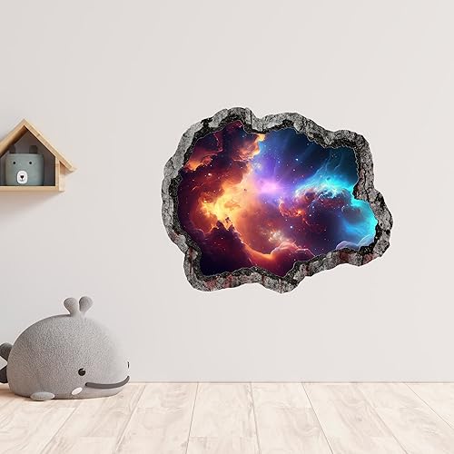 Galaxy adhésifs effet 3D stickers muraux grand format