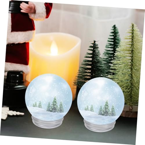Bolas de nieve transparentes con tapas desmontables para DIY navideño 7