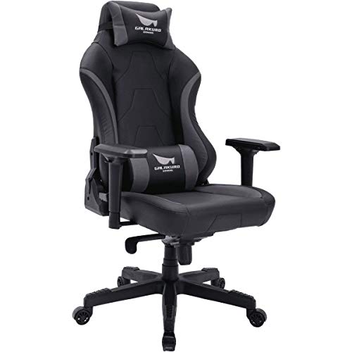 GALAKURO GAMING CHAIR-BKGY ゲーミングチェア/オフィスチェア/パソコンチェア/多機能調整 / 4Dアームレスト / PUレザー/ヘッドレスト/ランバーサポート/腰痛対策 / 1年保証