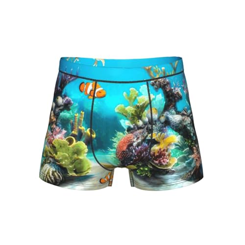 bghdfa Ropa interior elástica transpirable con estampado de peces tropicales con cintura ancha cómoda y flexible y bolsa en forma de U 3D, Negro, 4XL