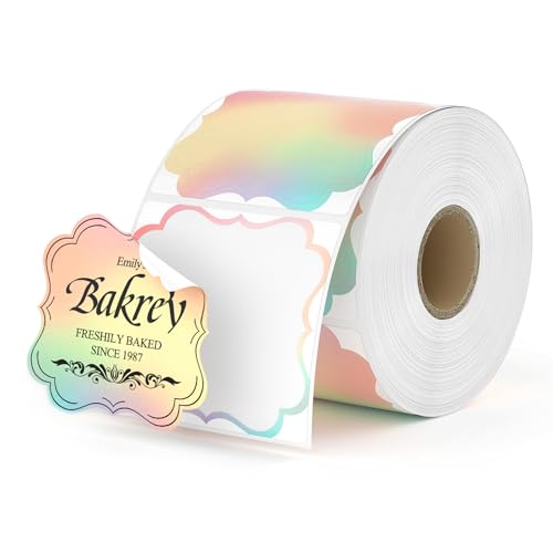 MUNBYN Rainbow Thermal Label Stickers, 52mm x 52mm...