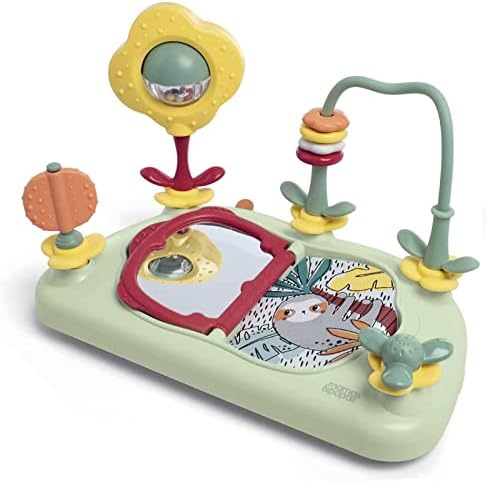 Mamas & Papas Baby Bud Booster Seat for Dining Bundle with Universal Play Tray, Detachable Tray, Harness, Adjustable Seat and Non-Slip Feet - Pebble Grey