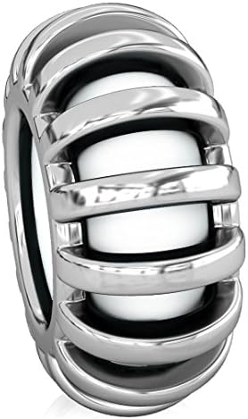 Authentic BELLA FASCINI Silver Cage STOPPER - Ultra Silicone Core - Fits Bead Charm Bracelets - Bangles