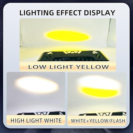 Image of 3 LED Super Bright Fog Light for Bike & Car, 40W Auxiliary Driving Lamp, 12V-80V Universal Waterproof fog lamp, 5 Modes (W, Y, R, Flasher), LED Spotlight with Mount Bracket - (Pack of 2)