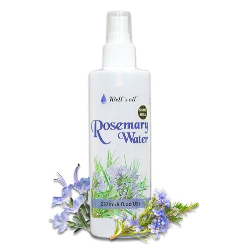 Well's Floral Water Mist Spray (Rosemary) | 8 fl. oz. | 100% Natural | Hydrating & Soothing | For Skin & Hair Care