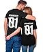 Produktbild Partner Tshirt Pärchen T-Shirt Set für Paar Couple Shirt King Queen Shirts Oberteile Sommer Kurzarm Tops 2 stücke(Schwarz,Depp-L+zicke-L)