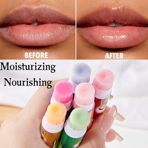 12Pack Tinted Lip Balm Set,Fruit Flavor Natural Lip Balm,Chapstick Sticks for Dry Cracked Lips Repair,All-Day Moisturizing Natural Lips Sticks LipCare Multipack - Image 4