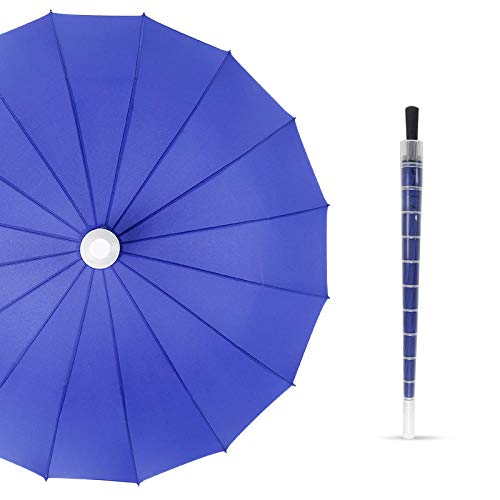 Preisvergleich Produktbild TAYIBO Regenschirm windfest,wasserdichte Hülse gerader Griff gerader Regenschirm, 16 Knochen Langen Griff, automatisch geöffnet @ Saphir