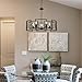 5-Light Black Geometric Chandelier,Height Adjustable Industrial Chandelier for Dining Room,Modern Farmhouse Chandelier Light Fixture over Table,for Bedroom,Living Room,Entryway,Bulbs Not Included