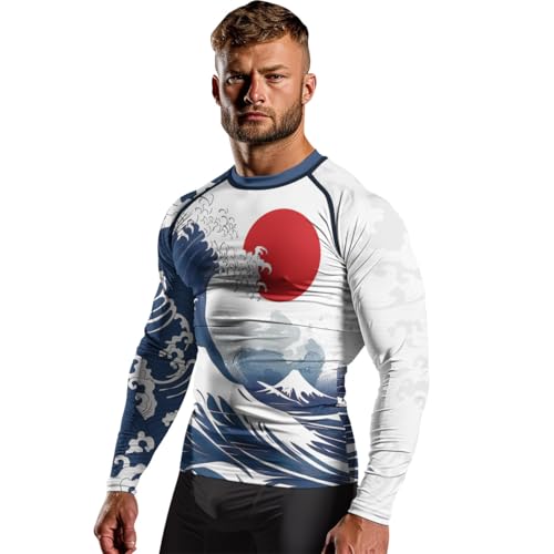 Samurai BJJ Rash Guard for Men Long Sleeve MMA No Gi Grappling Jiu Jitsu Baselayer Skin Performance Shirt4