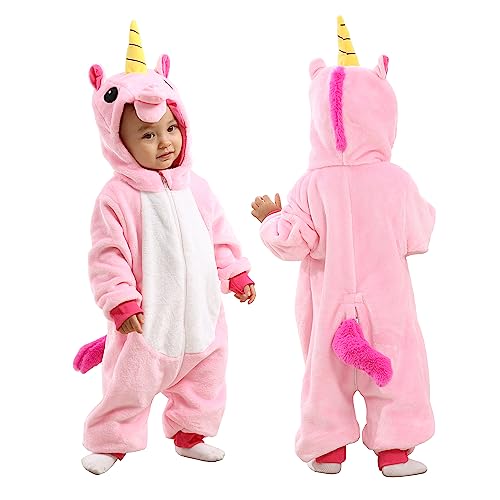 TONWHAR Kids' And Toddlers' Infant Tiger Dinosaur Animal Fancy Dress Costume Outfit Hooded Romper Jumpsuit