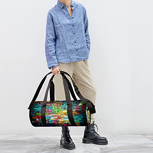 Graffi Art Bolsa de viagem à prova d'água com estampa de parede de tijolos, bolsa de viagem para ho