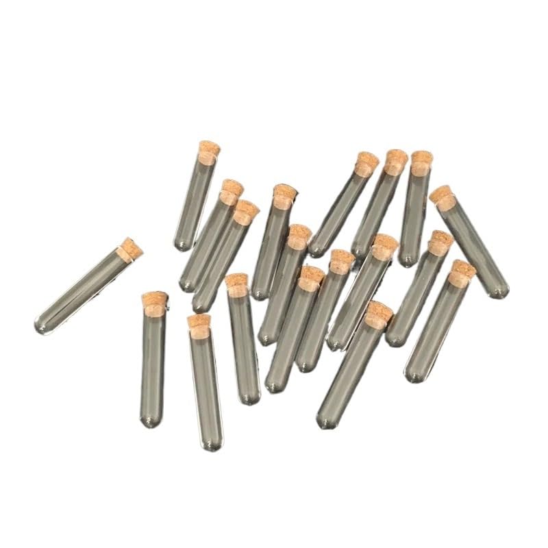 Tubes à essai en plastique avec bouchon en liège, Tubes en plastique dur de tailles (12 * 60, 13 * 78, 12 * 100, 15 * 100), 50 pièces/lot(20x150mm)