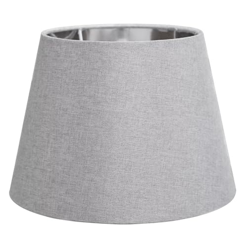 Sinta 9" Ecrã do candeeiro E27/E14/ moderno cônico abajur candeeiro substituição de tecido sombra de luz de estilo simples para o candeeiro de mesa, cinzento com forro prateado candeeiro de parede