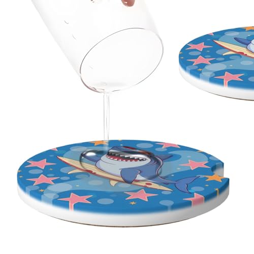 2 Pack Portavasos para Auto con Diseño Tiburón Azul miniatura 4
