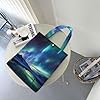 MMSJSBVY Northern Lights Canvas Shoulder Tote Bag, Lightweight Polyester Shopping Tote, Reusable Daily Handbag For Work, School And Grocery #5