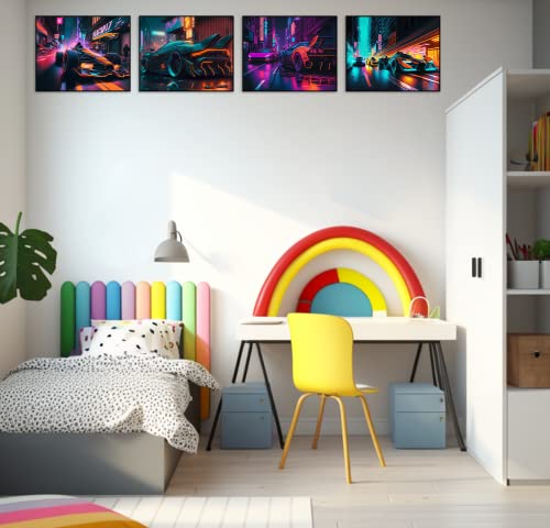 Cng Digital Tokyo Street Racing Neon Poster Racing Car Poster Set Of 4 Unframed (8''X10'') Game Room Decor Wall Art Posters For Boys Room Cool Neon Night City Car For Boys Room Decor #TOP5