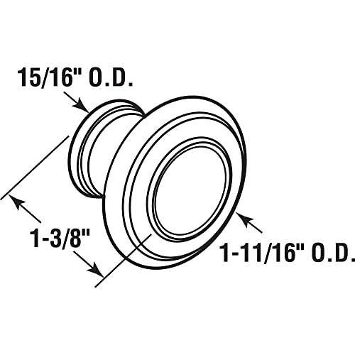 Prime-Line N 7372 Bi-Fold Door Knob, 1-11/16 Inch Outside Diameter thumb #1