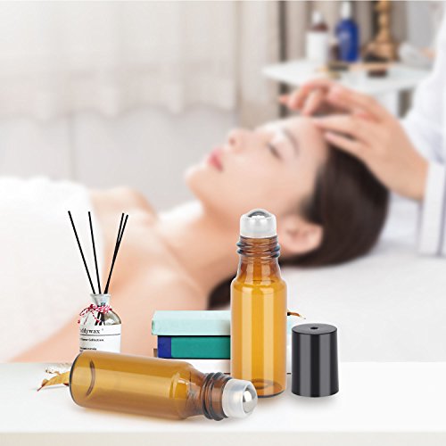 Easytle Essential Oil Roller Bottles, 24 Pack Amber Glass Roller Bottles 5Ml, Roller Balls For Essential Oils, Roll On Bottles (96 Pieces Labels, 4 Funnels, 4 Dropper, 2 Opener) #TOP2