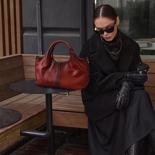 Image of Iswee Soft Leather Purse for Women Satchel Handbags Crossbody Shoulder Bag | Genuine Leather Top Handle Bag Designer Hobo Medium Size Pocketbooks Luxury Classy Bag