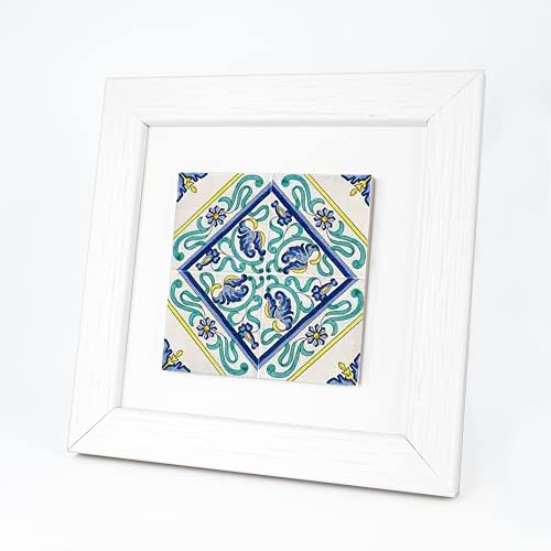 Albalù Quadretto in Legno con Piastrella Maiolica