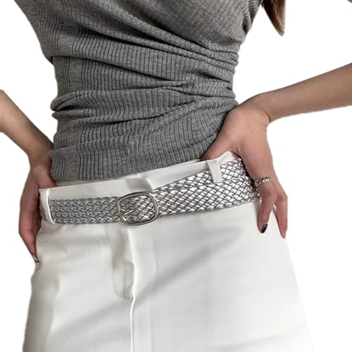 Braided Waist Belt For Cowboy Cowgirl With Metal Buckle Vintage Belt Hot Girl WaistChain Braided Oversize Belt3