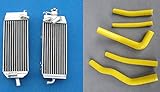 For Suzuki RM125 RM 125 1998 1999 2000 aluminum radiator & hose (YELLOW)