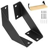 Photo Gallery qwork® 2 pezzi reggimensola muro di ferro - staffe per mensole pesanti per mensola da muro - 10cm nero Photo Gallery qwork® 2 pezzi reggimensola muro di ferro - staffe per mensole pesanti per mensola da muro - 10cm nero
