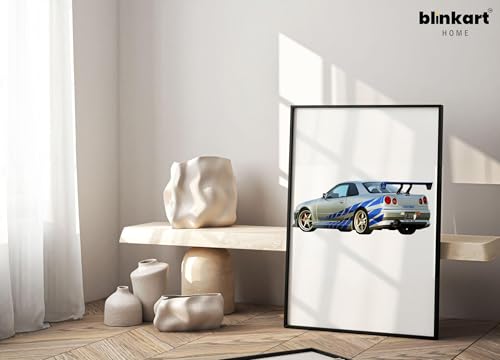 Image of BLINKART Subaru Impreza WRC CarFramed Posters Gift Items Boys Room Wall Decoration Bedroom Office Studio Synthetic Wood Frame & Acrylic Glass Ready to Hang - 18x12 Inch, (A4 Size) - CAR-218