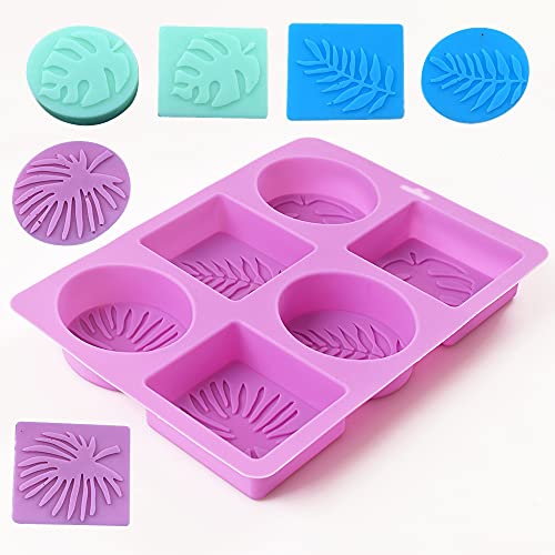 Ionegg Rectangle And Oval Silicone Soap Mold With Leaf Patterns, Pack Of 2 #TOP3