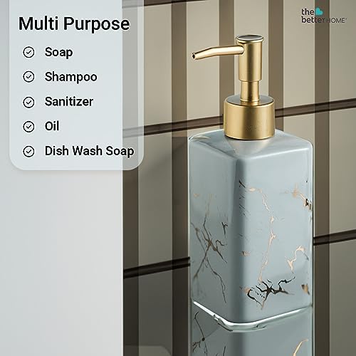 Image of The Better Home 320ml Dispenser Bottle - Grey | Ceramic Liquid Dispenser for Kitchen, Wash-Basin, and Bathroom | Ideal for Shampoo, Hand Wash, Sanitizer, Lotion, and More