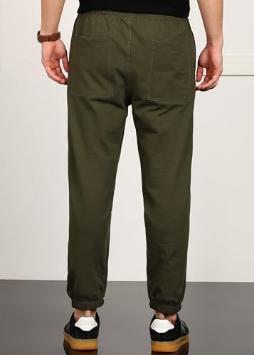 Image of Alan Jones Clothing Mens Washed Jersey Cotton Joggers Pants | Soft Stretch Cotton | Ankle Length with Elastic Hems