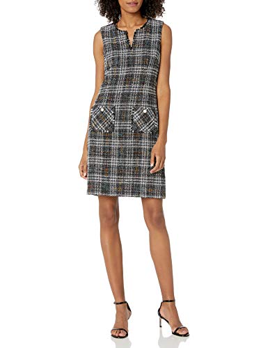 Image of Karl Lagerfeld Womens Tweed Shift Dress with Pockets