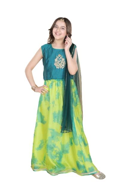 Adiva Girls Cotton Striped Lehenga choli Set2