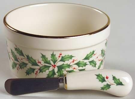 Lenox Holiday (Dimension) Dip Bowl & Spreader Set, Fine China Dinnerware