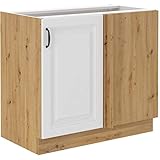 Eckunterschrank 105cm Stilo Weiß Eiche Artisan Küchenzeile Küchenblock Küche