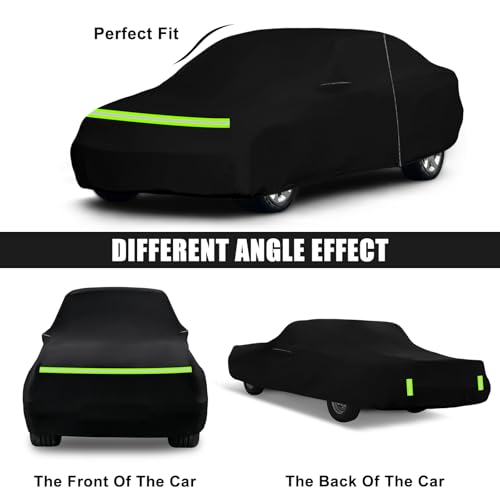 Image of Waterproof Car Covers Replace for 1993-2006 Mercedes-Benz C-Class W202 /W203, 6 Layers All Weather Car Cover with Zipper Door & Windproof Bands for Snow Rain Dust Hail Protection