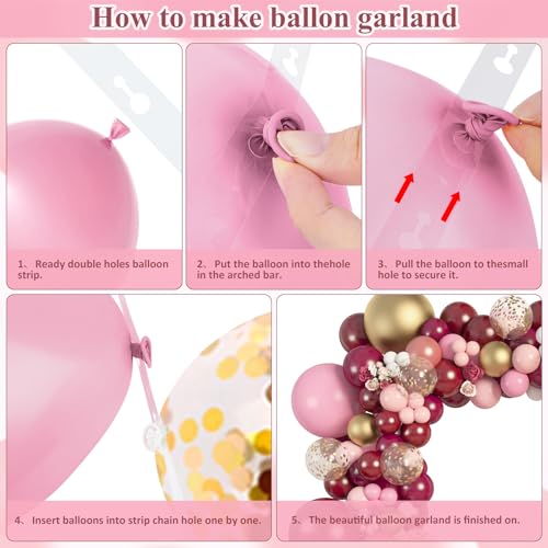 Amandir 162Pcs Burgundy Balloon Garland Arch Kit - image 5