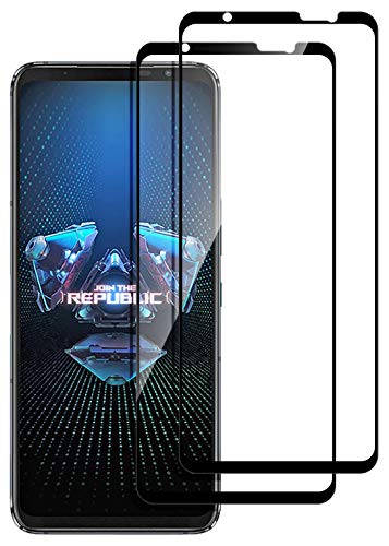 Nakedcellphone Tempered Glass Compatible With Asus Rog Phone 5 / Pro/Ultimate Screen Protector - Full Size, Clear Transparent, 9H Hard, Scratch Guard Crack Saver - Twin Pack #TOP17