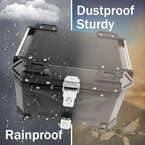 Top case de moto en aluminium 45L noir avec serrure de sécurité