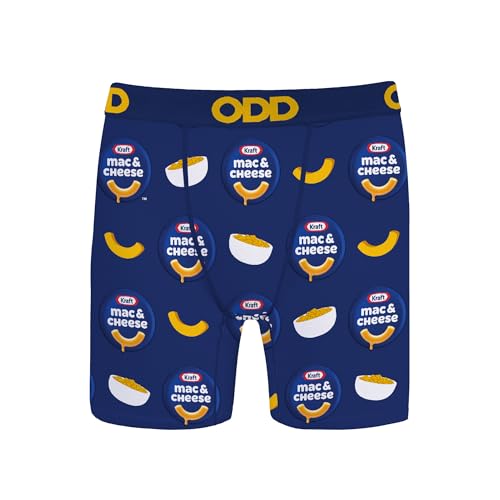 Odd Sox Kid Boy's Boxer Brief, Kraft Mac & Cheese, Funny Novelty Print, Small