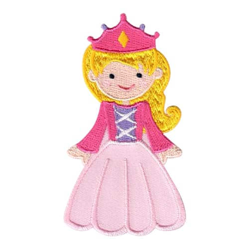 PatchMommy Toppa Termoadesiva Principessa Rosa Patch Ricamate per Ferro da Stiro o per Cucire - Toppe Adesive per Vestiti, Applicazioni per Tessuti Bambini