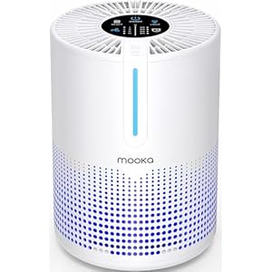 Air Purifiers for Bedroom Home 430 Sq.Ft, MOOKA H13 HEPA Filter Small Portable Air Purifier with USB Cable Fragrance Sponge for Smokers Pollen Pets Dust Odors, Desktop Air Cleaner for Car RV, M01