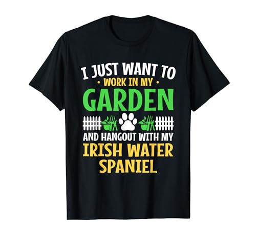 Work Garden Hang Out Irish Water Spaniel Shannon Spaniel Camiseta