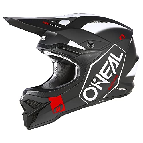 O'NEAL | Motocross-Helm | MX Enduro | ABS-Schale, Lüftungsöffnungen für optimale Kühlung | 3SRS Helmet HEXX V.23 | Erwachsene | Schwarz Weiß | Größe L (59/60 cm)