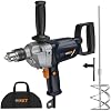 MAXXT Drill Mixer Set with Spade Handle 1/2 inch Electric Corded Mixing Drill Machine 9A Motor Concrete Mud Mixer