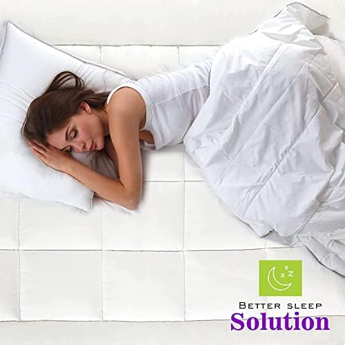 Mightysoft Mattress Topper Double Bed 10cm Thick With 850GSM Filling, Quilted & Extra Deep Double Mattress Protector, Fluffy & Breathable Microfibre Mattressessdouble Topper with Elasticized Straps