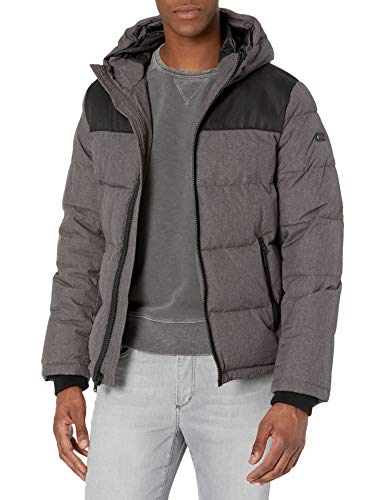 Image of DKNY Men's Mixed Media Quilted Puffer Jacket